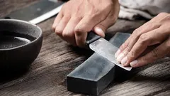 I saw how they sharpen knives in India, and now I do it at home too. Even old knives will be razor sharp in a minute.